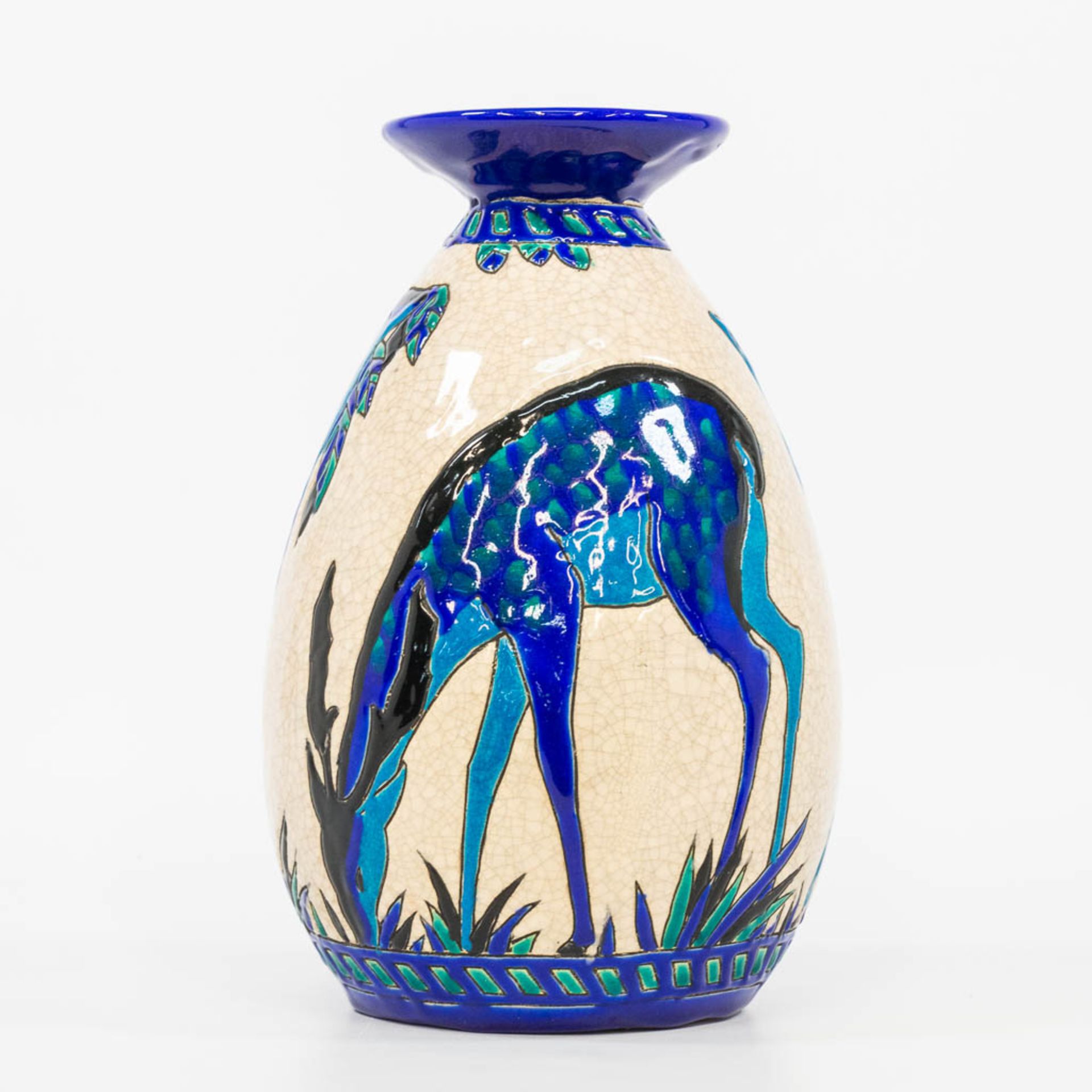 Charles CATTEAU (1880-1966) a glazed ceramic vase with decor 943 and made by Boch. (26,5 x 17 cm) - Bild 9 aus 13