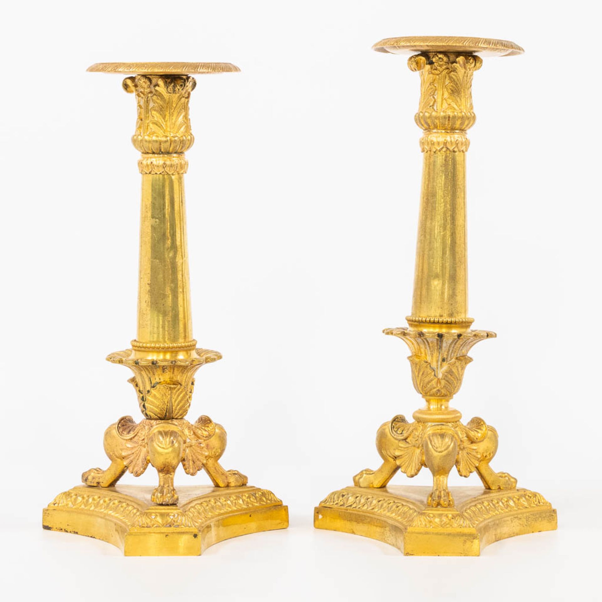 A pair of candlesticks, made in Empire style and made during the second half of the 19th century. (2 - Bild 7 aus 13