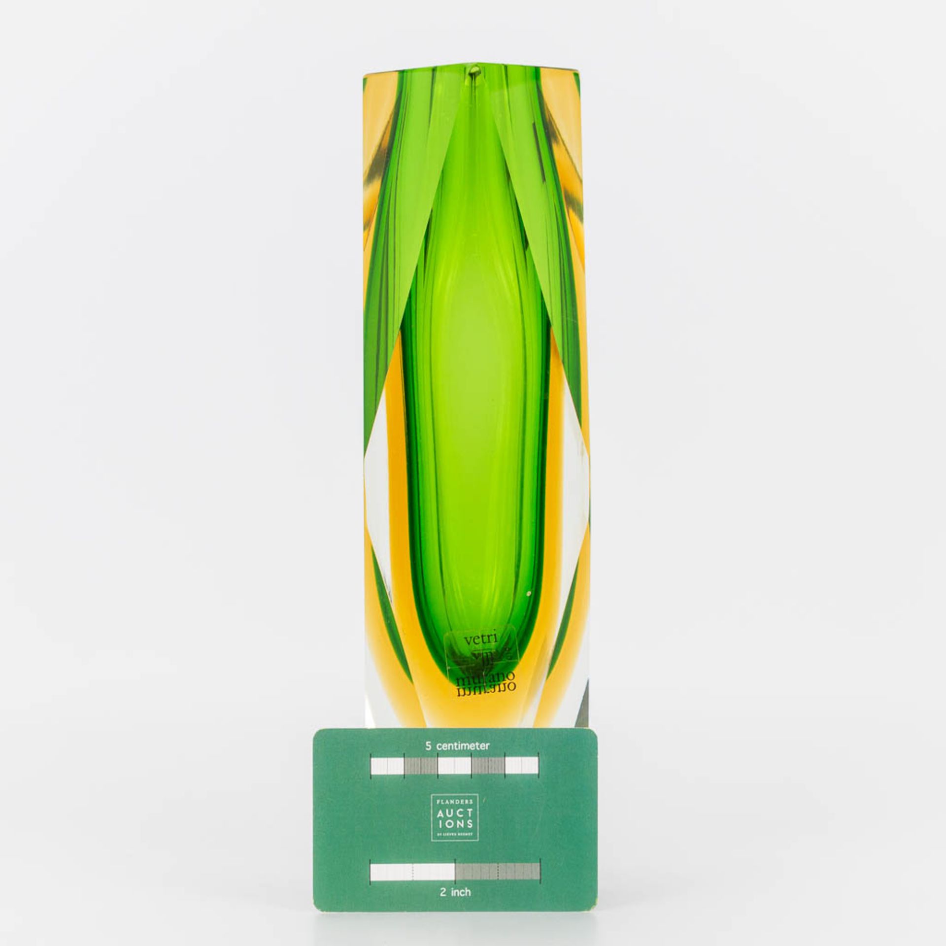 a Sommerso glass vase stickered Vetri Murano . (7 x 7 x 25 cm) - Image 3 of 12