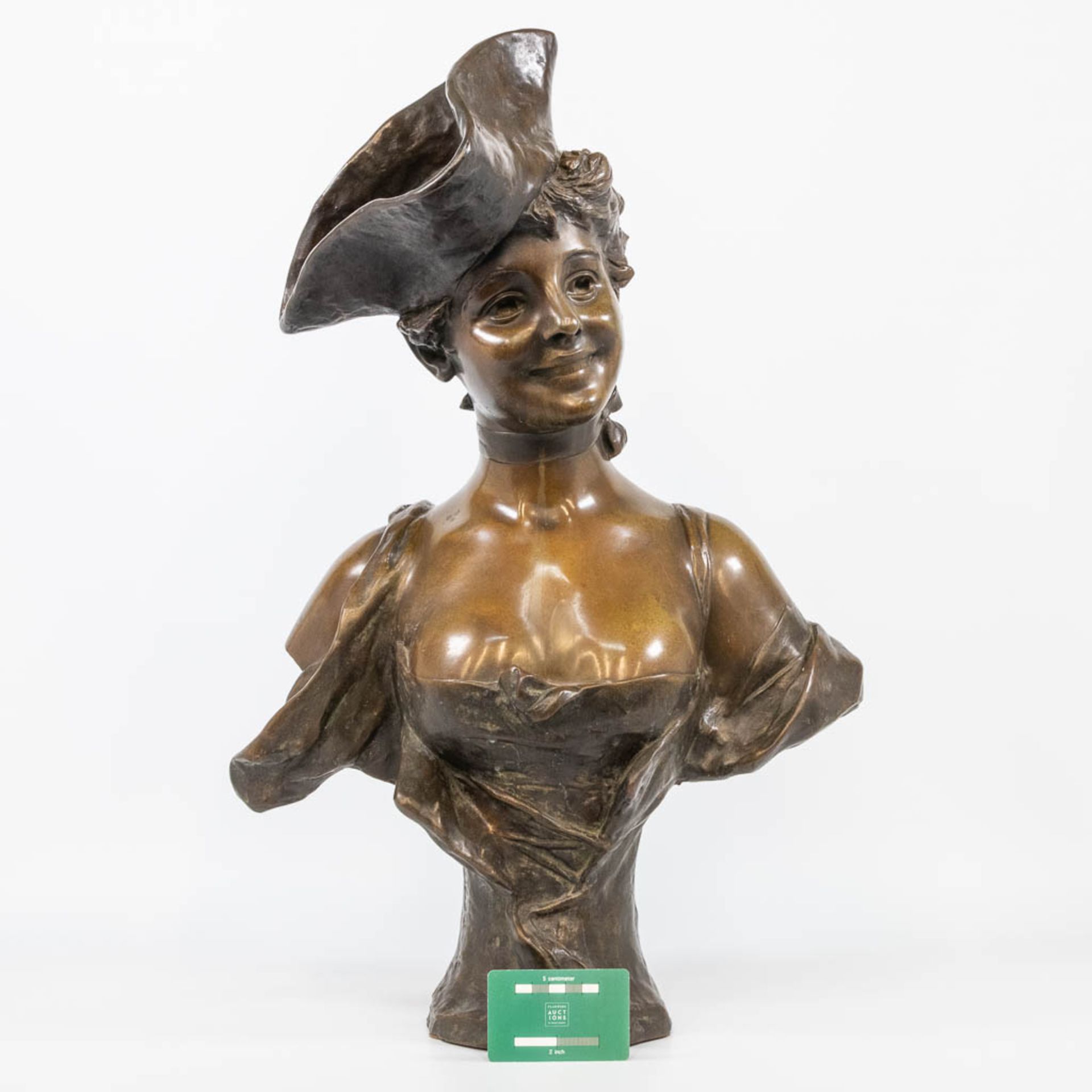 Georges VAN DER STRAETEN (1856-1928) a bust of a lady. Marked 'Society des bronzes de Paris'. (23 x  - Bild 8 aus 13