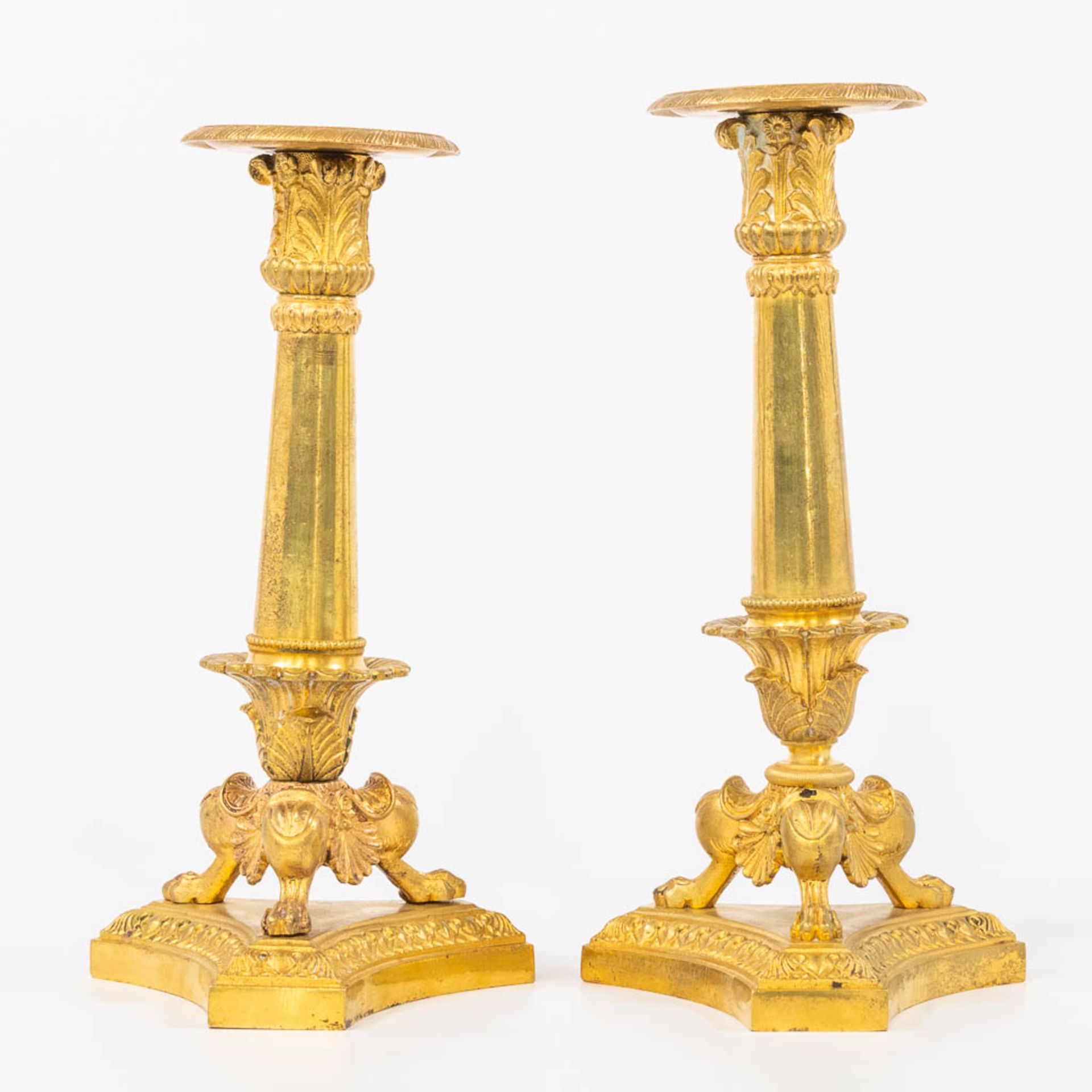 A pair of candlesticks, made in Empire style and made during the second half of the 19th century. (2 - Bild 5 aus 13