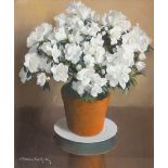 Auguste VAN DER KELEN (1915-1991) a flower painting, mixed media on paper. (49 x 58 cm)