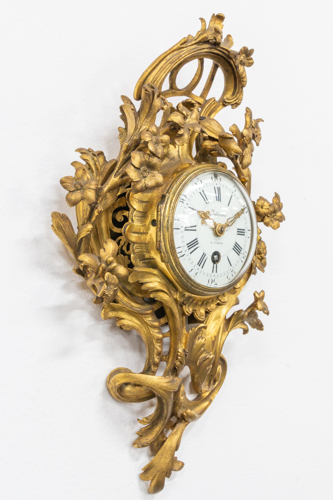 A small cartel clock made of bronze in Louis XV style, Dutertre ˆ Paris and marked Marti 1889. 19th - Image 8 of 14