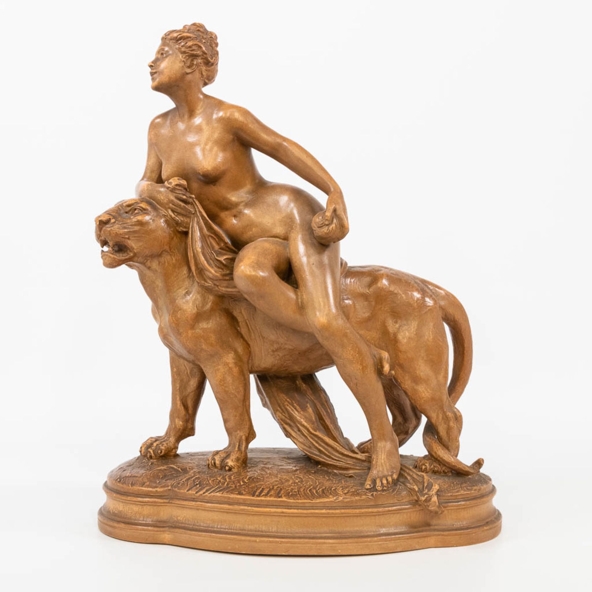 Luca MADRASSI (1848-1919) terracotta statue 'Ariadne and the panther' signed by artist and 5626. (20 - Bild 12 aus 13