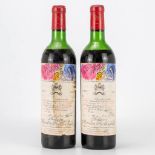 A collection of 2 bottles of Chateau Mouton Rothschild 1970, with labels made by Marc Chagall. (30 x