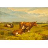 Jan VAN RAVENSWAAY (1789-1869) The cattle in a field, oil on canvas. 19th century. (35,5 x 25,5 cm)