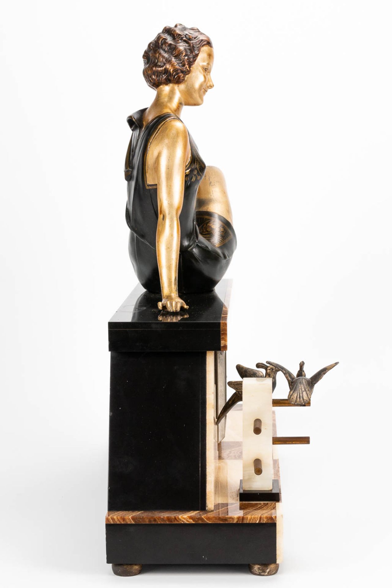 Enrique MOLINS-BALLESTE (1893-1958) A clock made of alabaster and onyx in Art Deco style, with a spe - Image 2 of 11