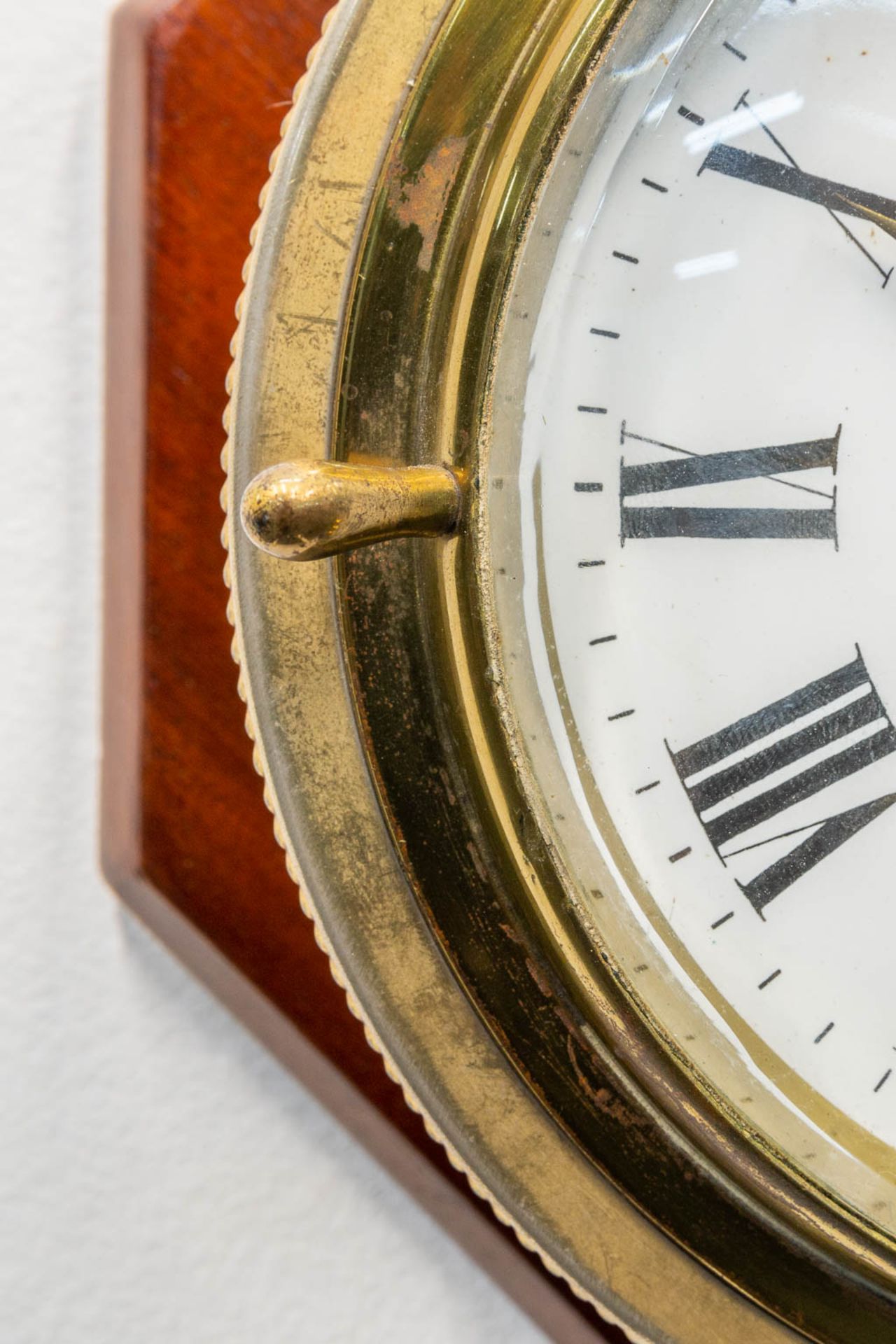 A ship clock mounted on wood, the first half of the 20th century. (9 x 20 cm) - Image 6 of 7