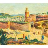 An Oriental view on Fez, Marokko, marked P.J. Christophe. Oil on canvas. (79 x 68,5 cm)