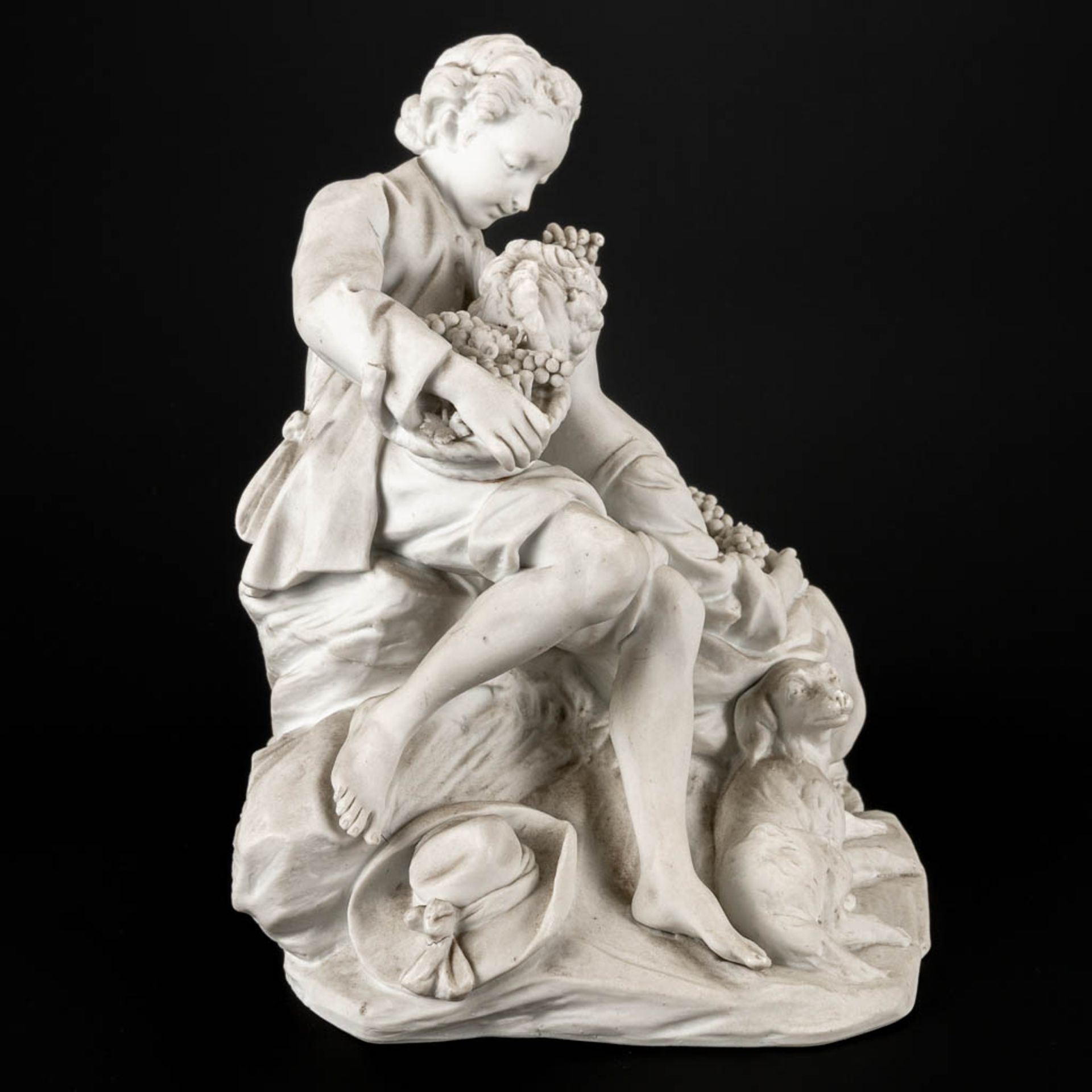 A romantic scene made of biscuit porcelain and marked Sevres. 19th century. (17 x 23 x 22 cm) - Image 2 of 20