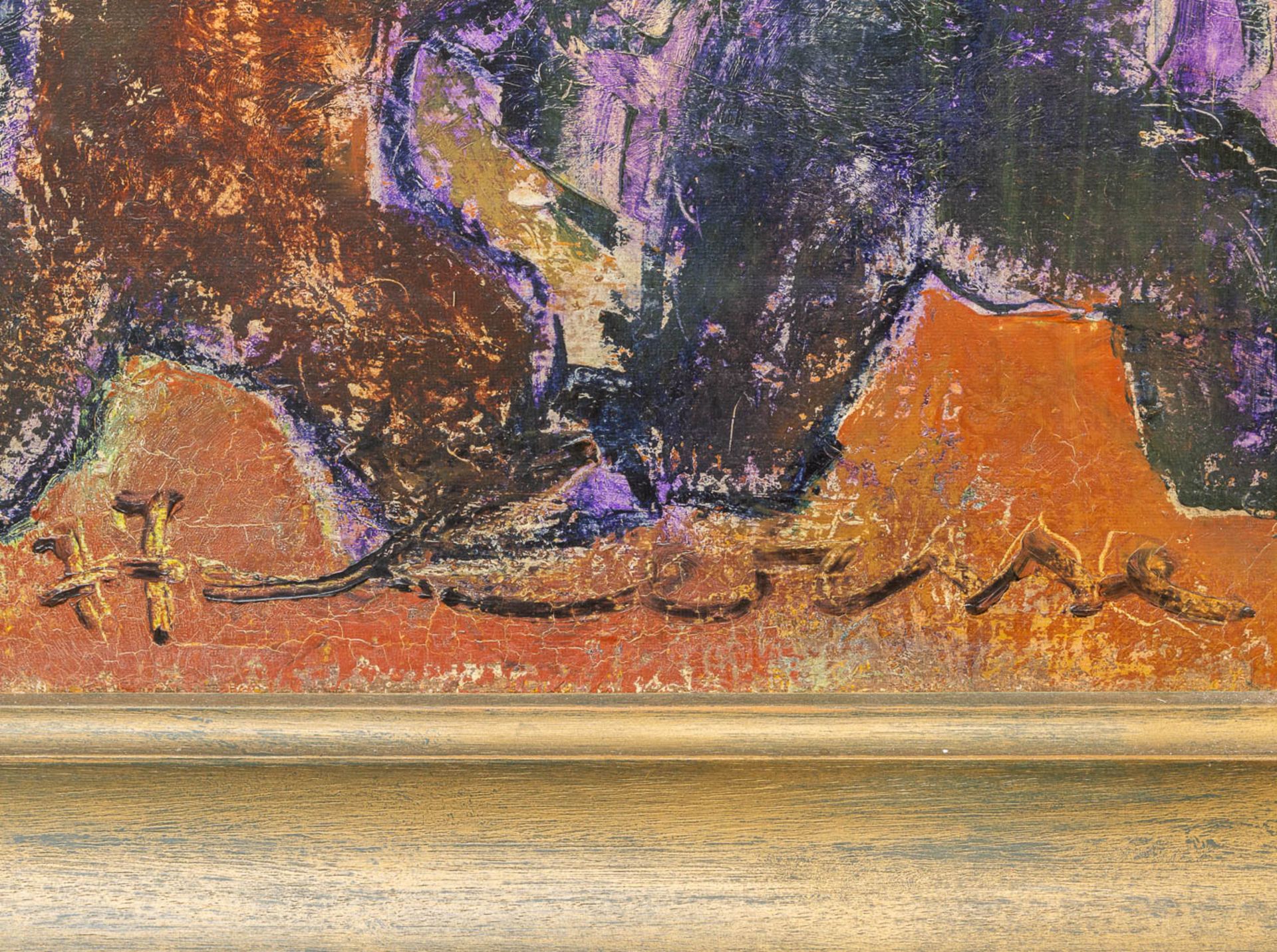 A painting 'The berenfeesten - El Parador' painted by Roger Kerise. Oil on canvas. (90 x 79 cm) - Bild 7 aus 9