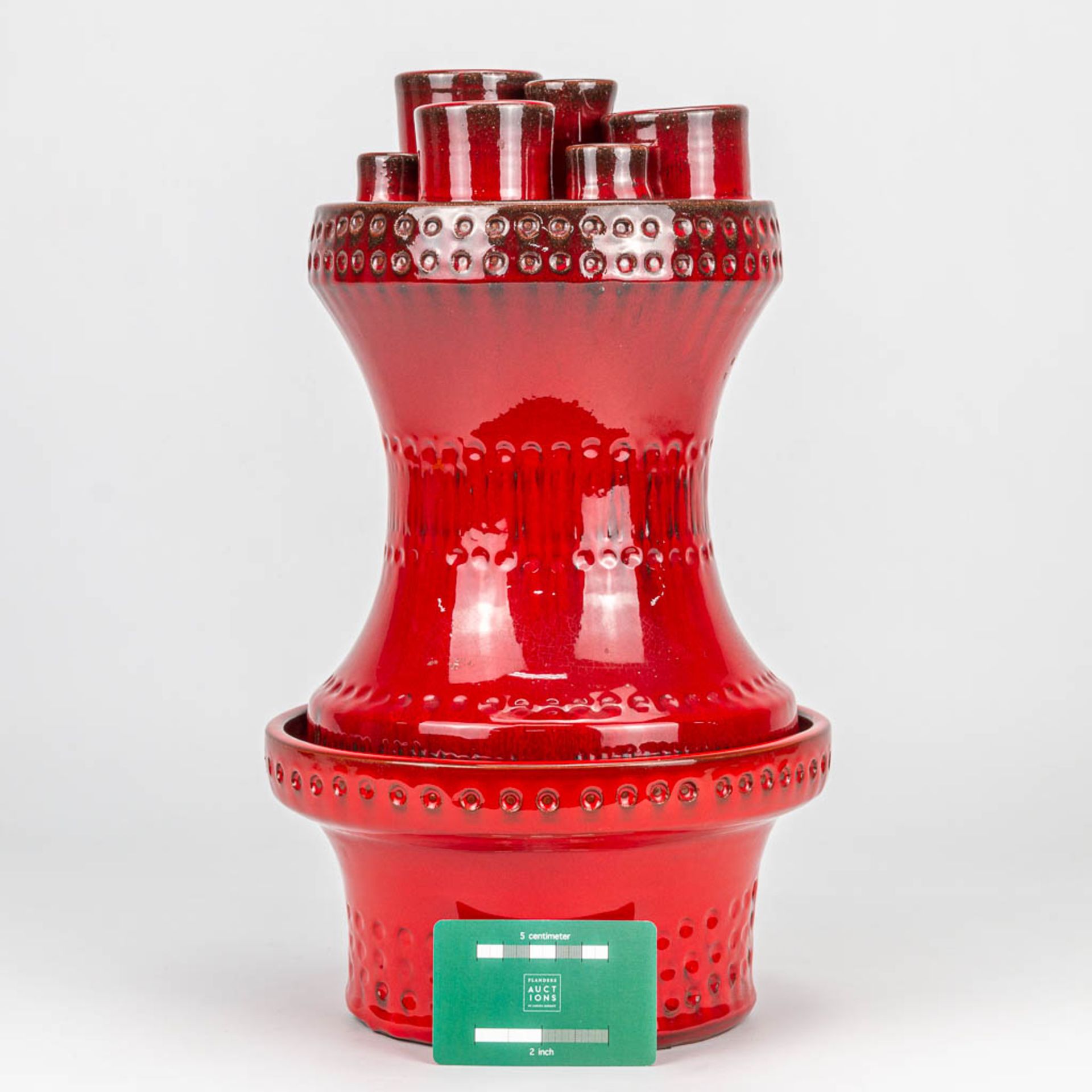 Leon GOOSSENS (XX) 'a Unique Piece' vase made of red glazed ceramics. (38 x 20 cm) - Image 2 of 8