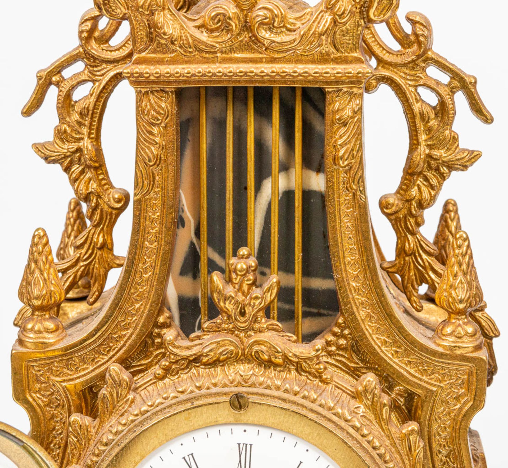 A 3 piece garniture clock in empire style and finished with black marble. The second half of the 20t - Image 26 of 26