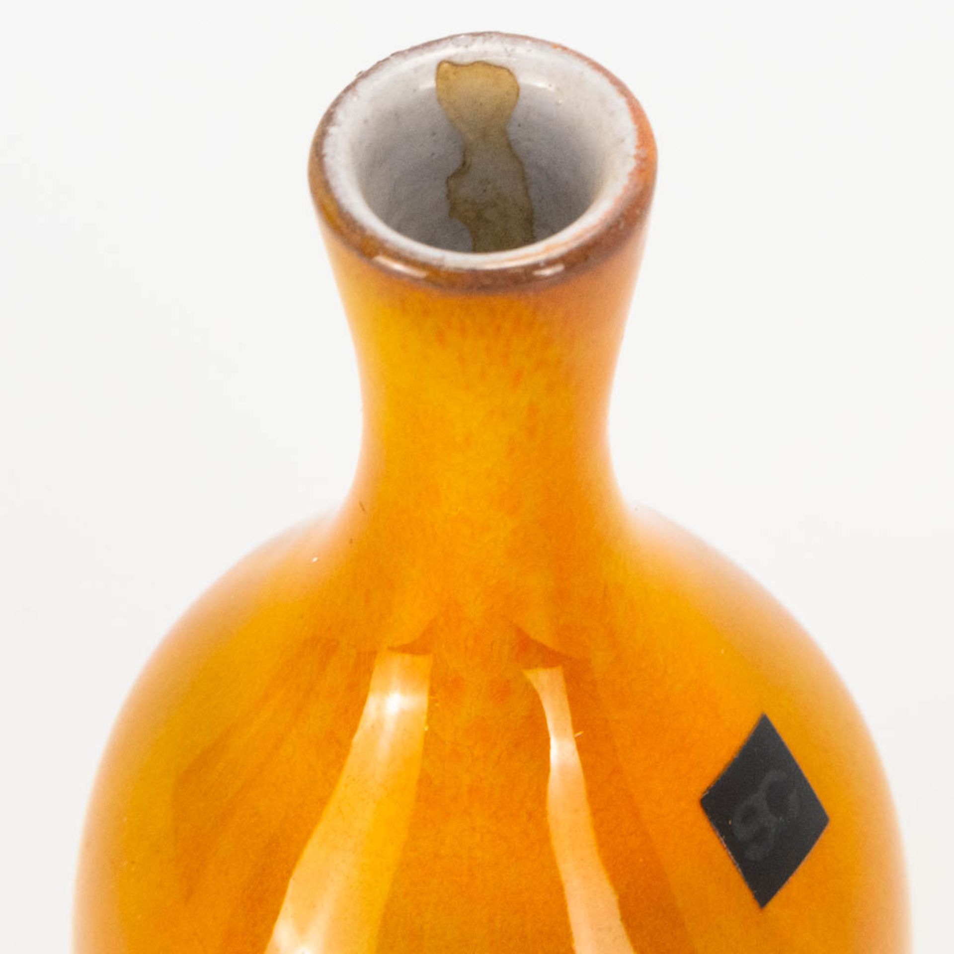 Jacques and Dani RUELLAND (XX-XXI) a soliflore vase with orange glaze. (15 x 6 cm) - Image 9 of 12