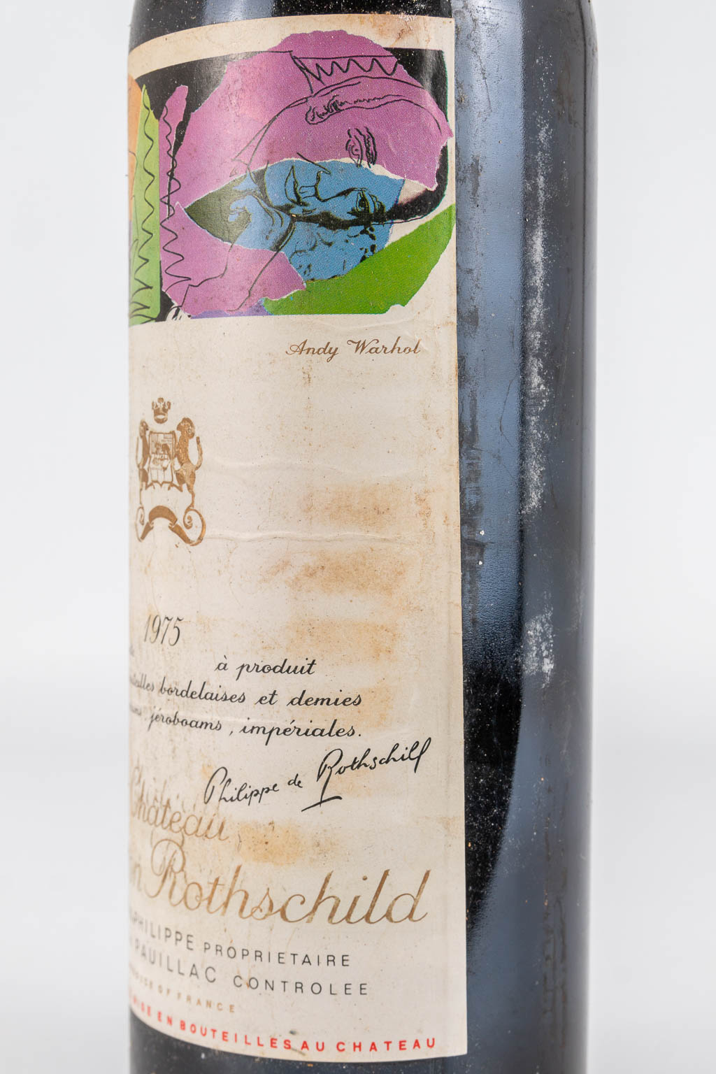 A collection of 4 bottles of Chateau Mouton Rothschild 1975, with labels made by Andy Warhol. (30 x - Image 8 of 13