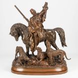 Arthur WAAGEN (act.1869-1910) 'Kabyle au Retour de la chasse' an exceptional bronze statue. (35 x 76