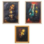Aime VAN BELLEGHEM (1922-1996) a collection of 3 portraits, oil on panel. (50 x 70 cm)