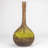 A berluse vase made of pate de verre glass and marked Daum Nancy. Around 1910. (12 x 24 x 49 cm)