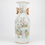 A Chinese vase with double decor of the emperor and fruits. 19th/20th century. (59 x 21,5 cm)
