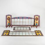 A collection of 3 stained glass windows in art deco style. (107,5 x 37 cm)
