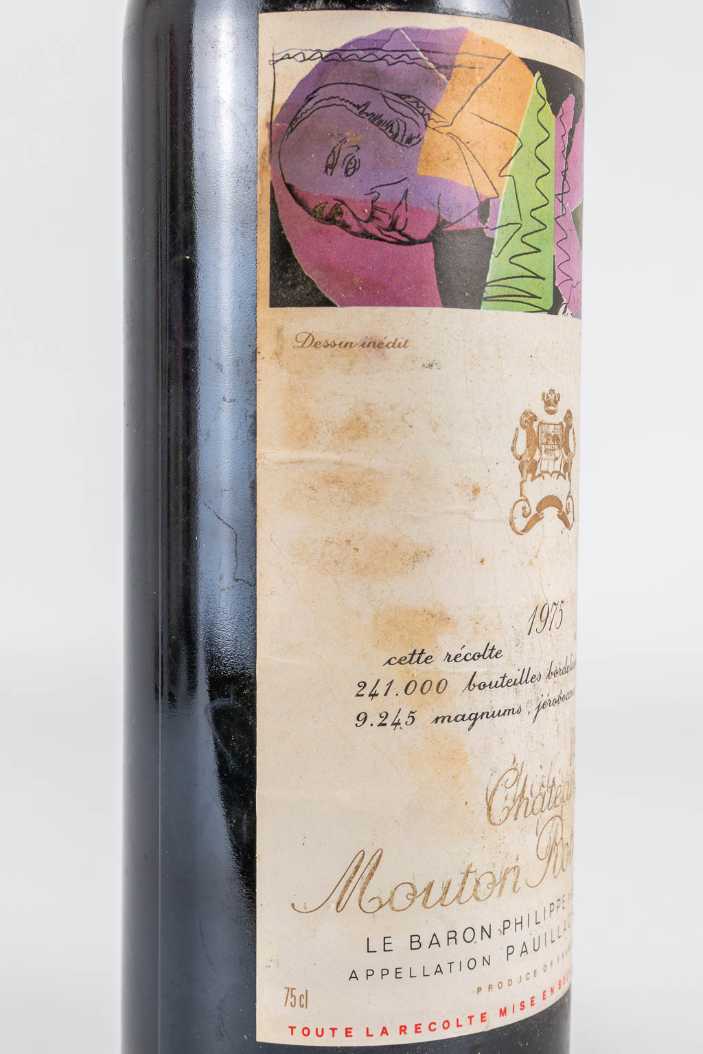 A collection of 4 bottles of Chateau Mouton Rothschild 1975, with labels made by Andy Warhol. (30 x - Image 7 of 13