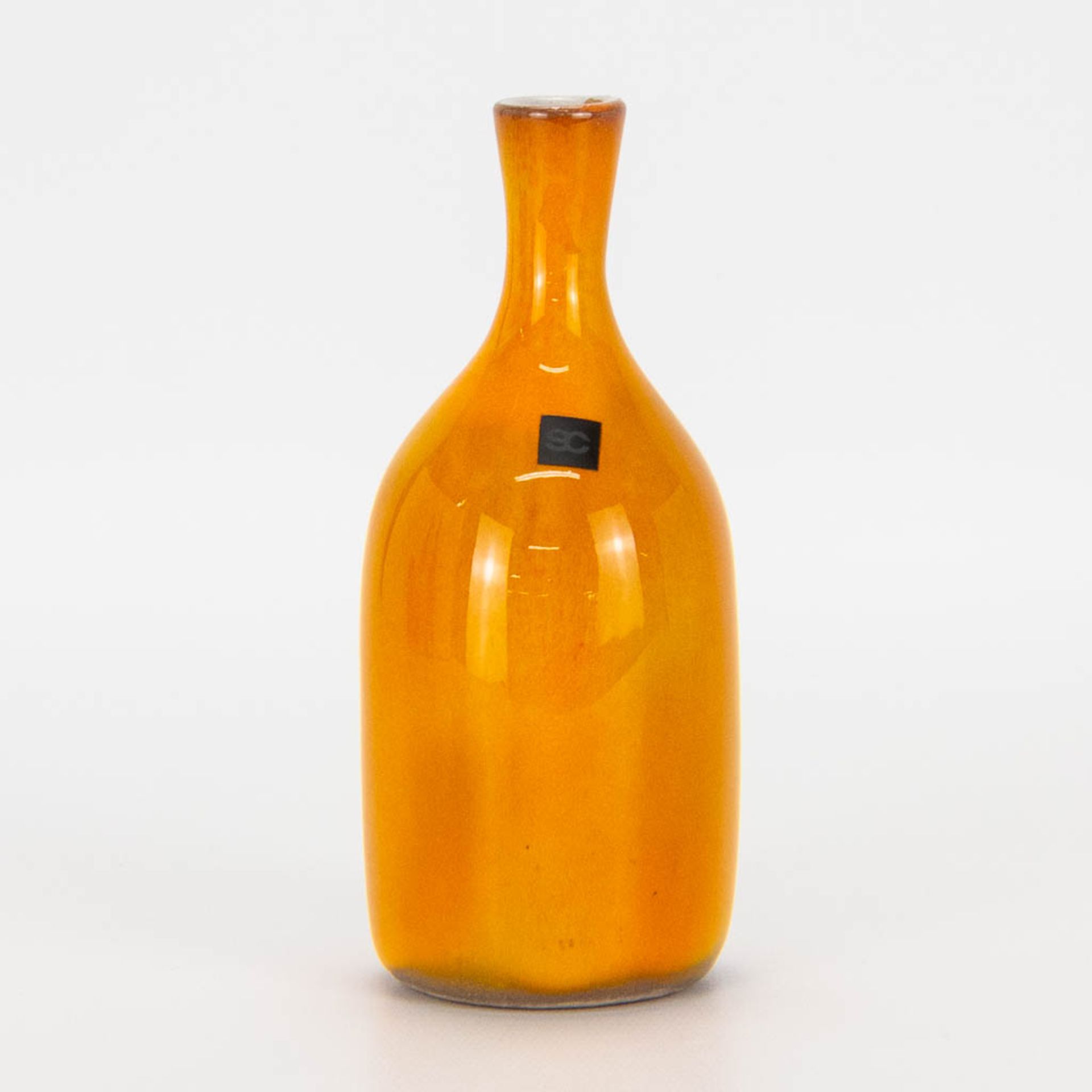 Jacques and Dani RUELLAND (XX-XXI) a soliflore vase with orange glaze. (15 x 6 cm) - Image 12 of 12