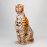 A porcelain statue of a leopard, marked 'Ceramiche Boxer' Italy. The second half of the 20th century