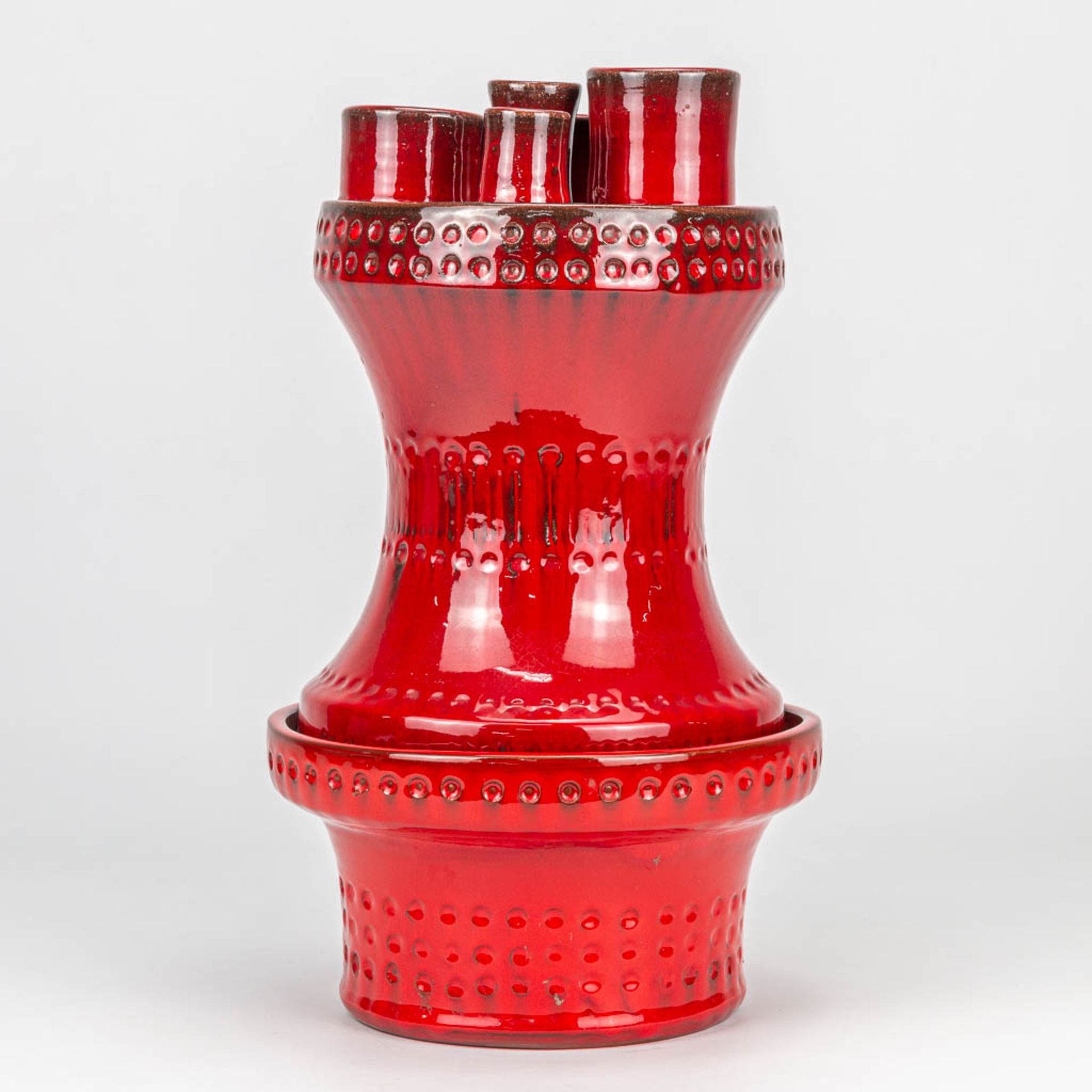 Leon GOOSSENS (XX) 'a Unique Piece' vase made of red glazed ceramics. (38 x 20 cm) - Image 3 of 8