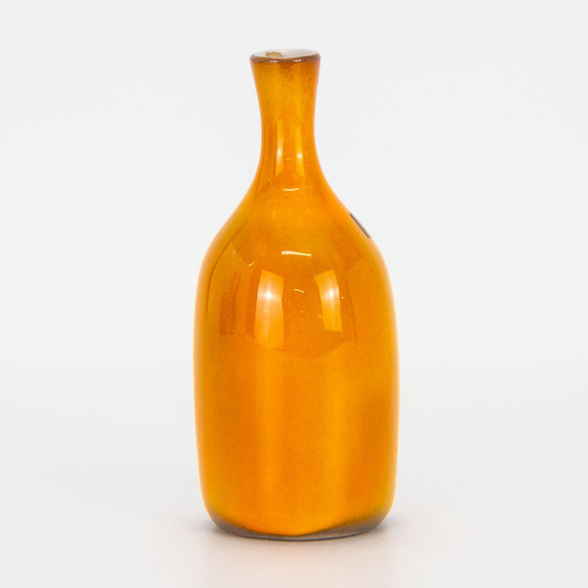 Jacques and Dani RUELLAND (XX-XXI) a soliflore vase with orange glaze. (15 x 6 cm) - Image 3 of 12