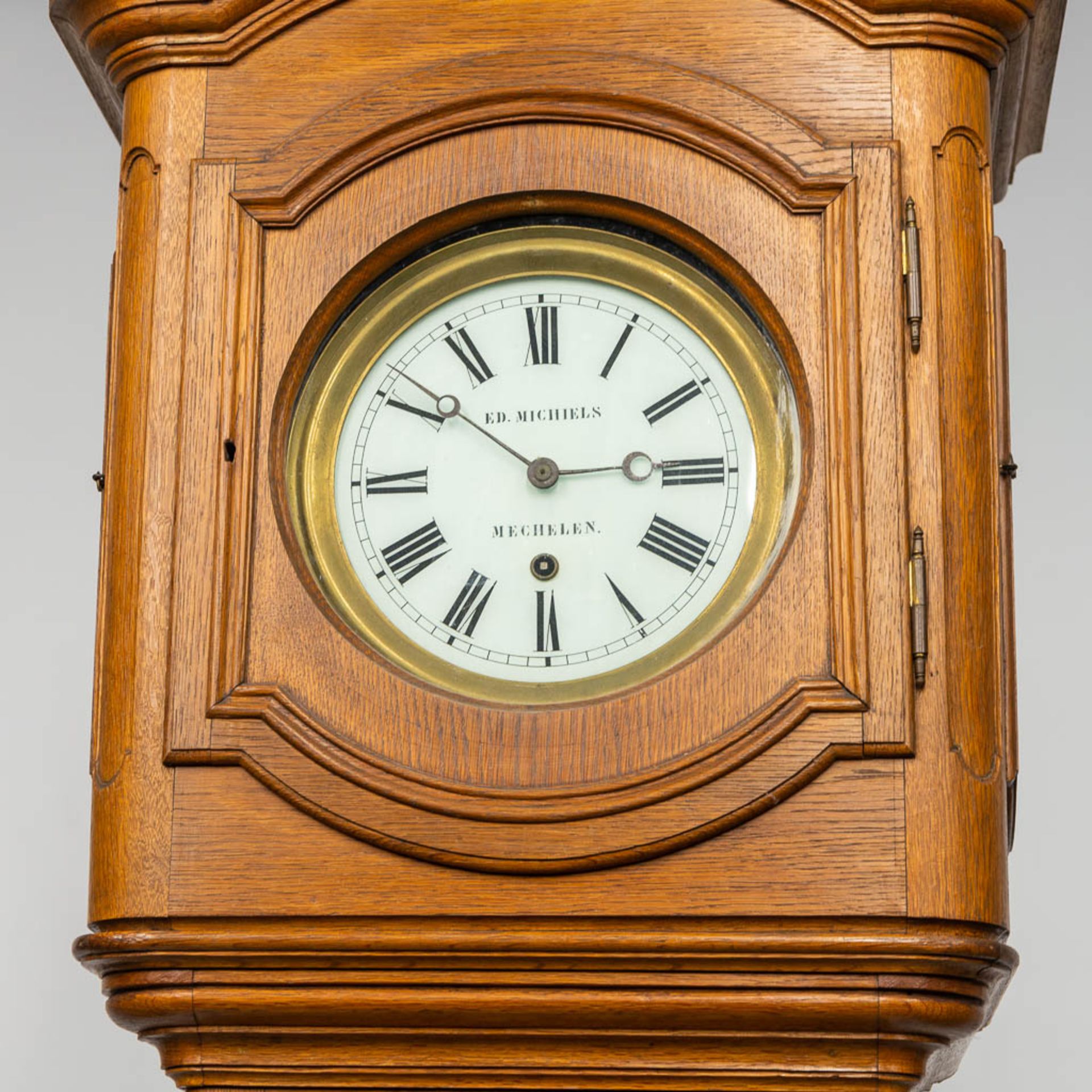 A large standing clock with compensation pendulum, 19th century. Marked Ed. Michiels Mechelen. (53 x - Image 7 of 7