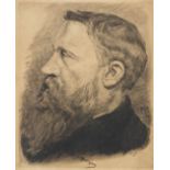 Constantin Emile MEUNIER (1831-1905) 'A self portrait', Etching, 1892. (27 x 33 cm)