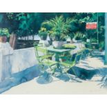 Ilana RICHARDSON (1945) 'Terrace view' a painting watercolor on paper. (61 x 47 cm)