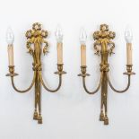 A pair of sconces made of gilt bronze in a Louis XVI style. The first half of the 20th century. (13