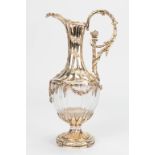 An exceptional pitcher made of crystal mounted with fine silver. Maison Dufour, Brussels Belgium. (9