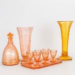 A collection of glass in art deco style and marked Val Saint Lambert. The first half of the 20th cen