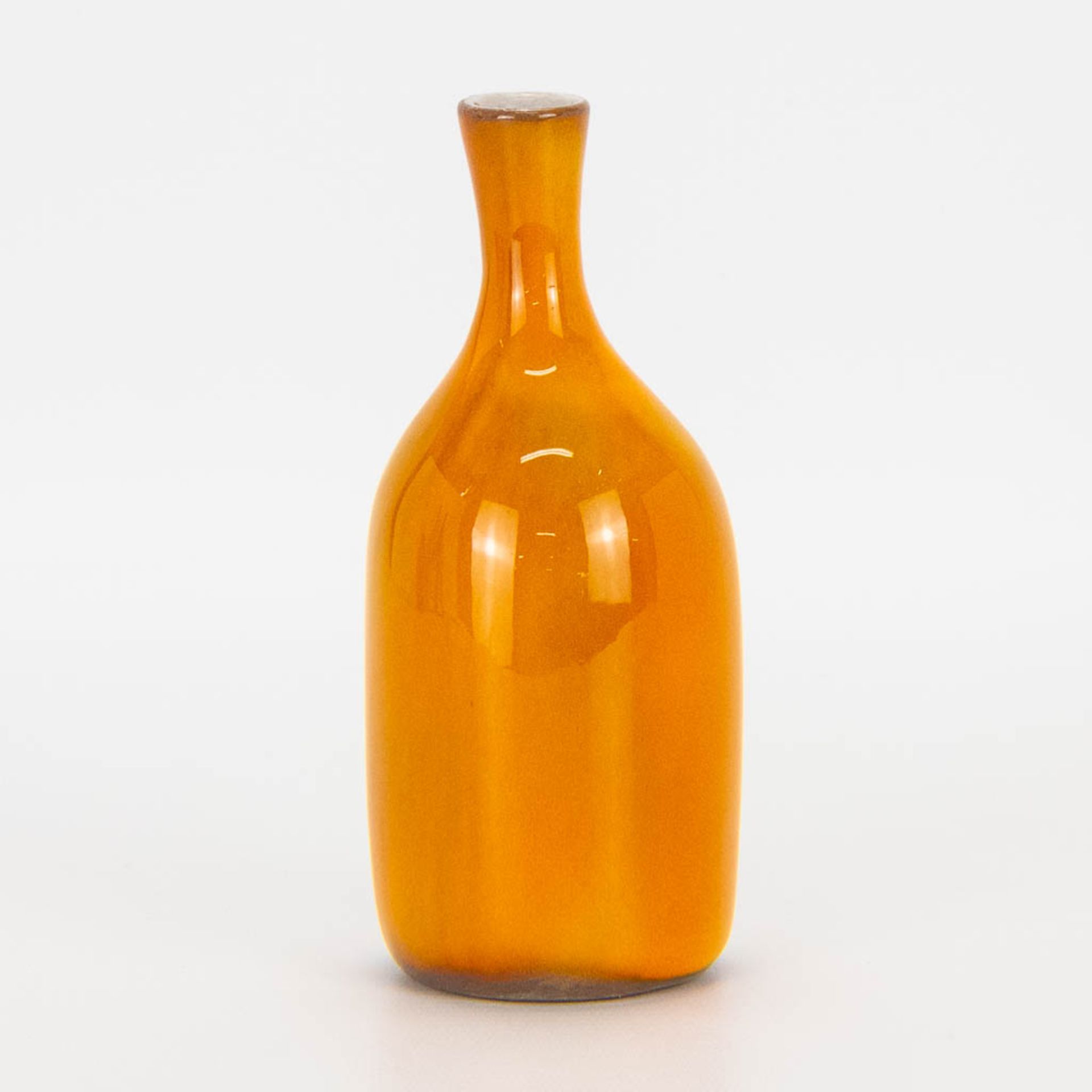 Jacques and Dani RUELLAND (XX-XXI) a soliflore vase with orange glaze. (15 x 6 cm) - Image 2 of 12