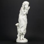 An elegant biscuit porcelain statue marked Sevres, Porcelaine de France. (13 x 15 x 38,5 cm)
