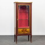 A display cabinet with hand-painted decor, made in Spain. The second half of the 20th century. (32 x