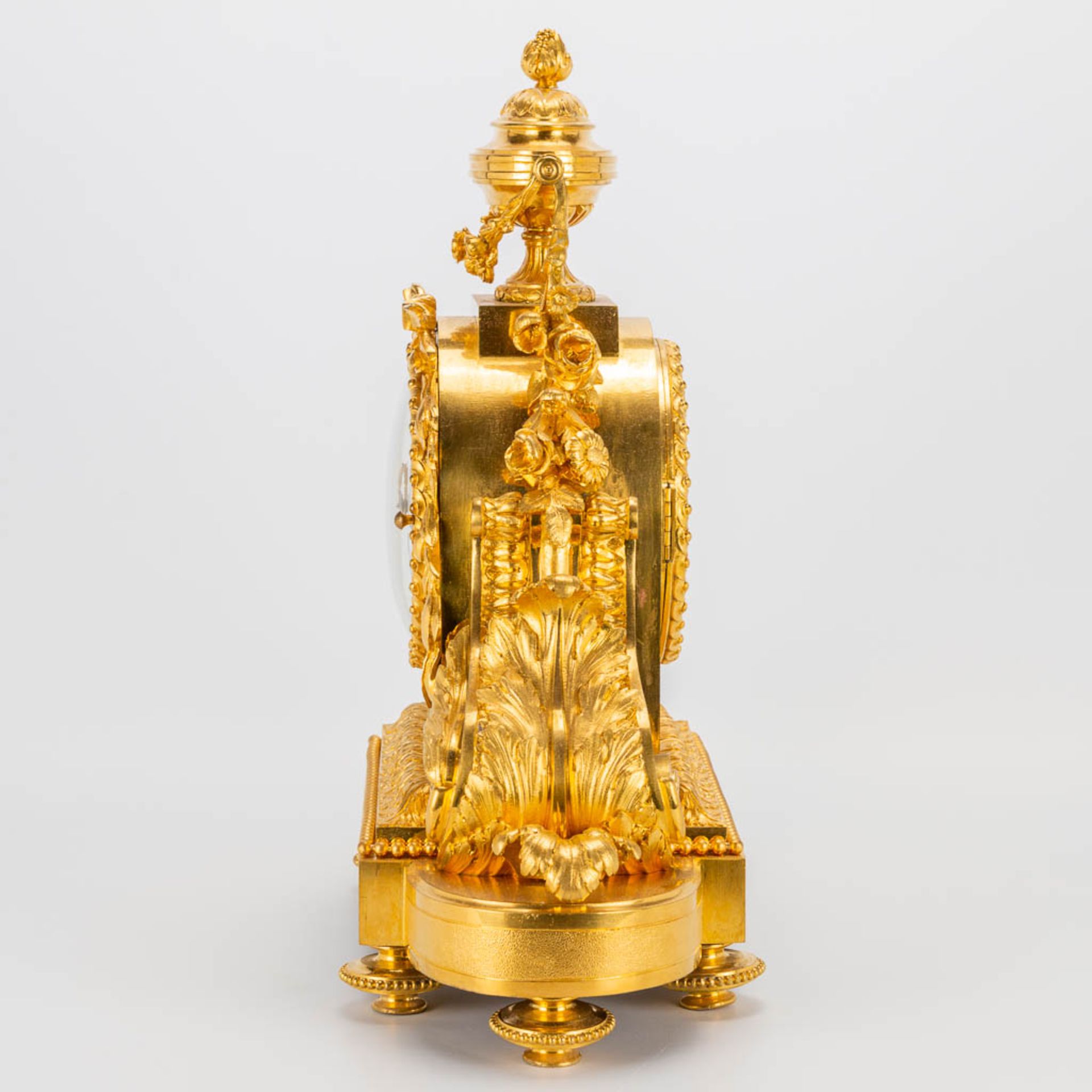 A bronze ormolu table clock made in Louis XVI style. 19th century. (15 x 41 x 42 cm) - Image 6 of 20