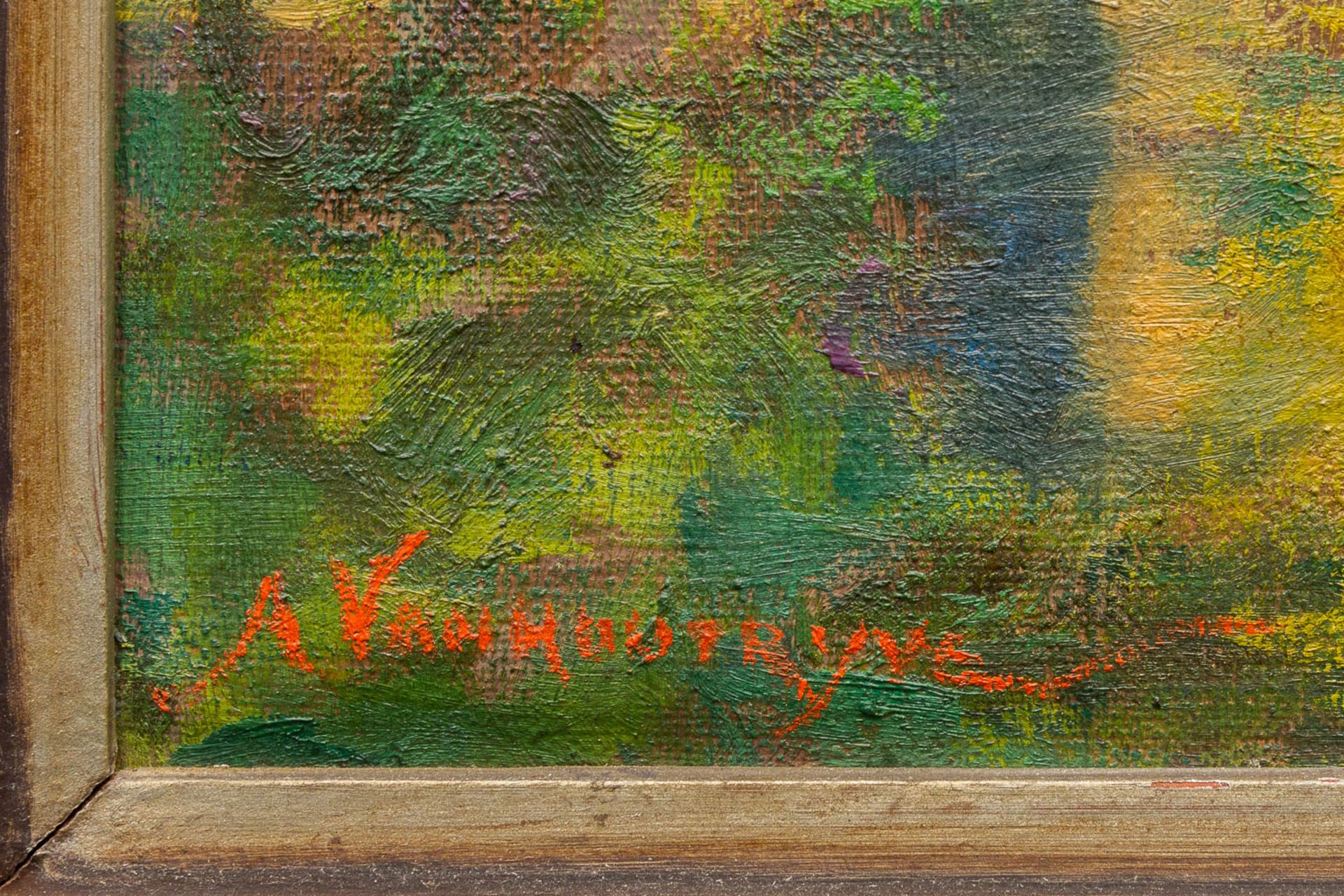 A. VANHAUTRYVE (XX) A painting 'city view', oil on canvas. (55 x 76 cm) - Bild 5 aus 6