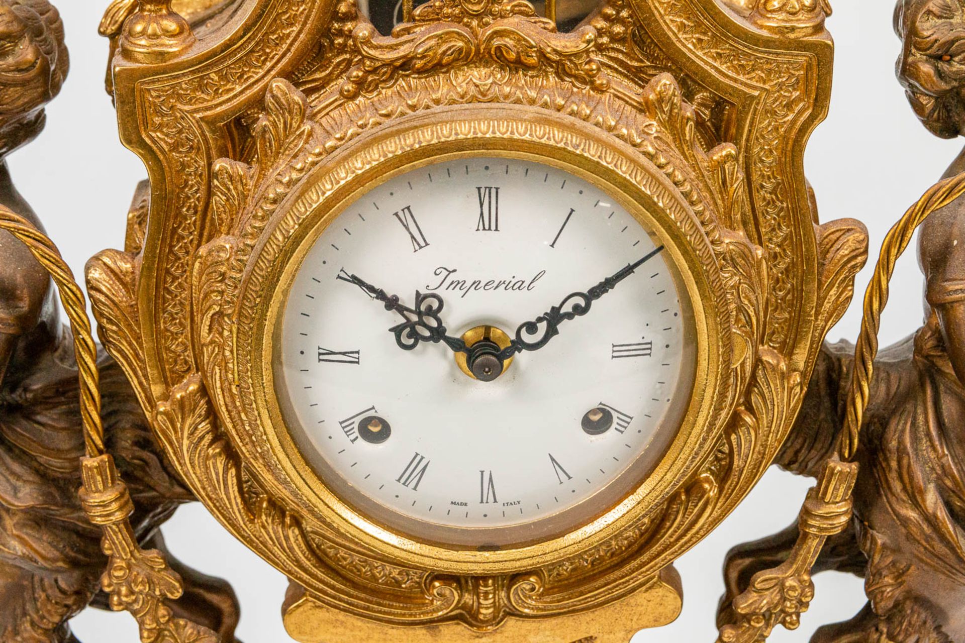 A 3 piece garniture clock in empire style and finished with black marble. The second half of the 20t - Image 24 of 26