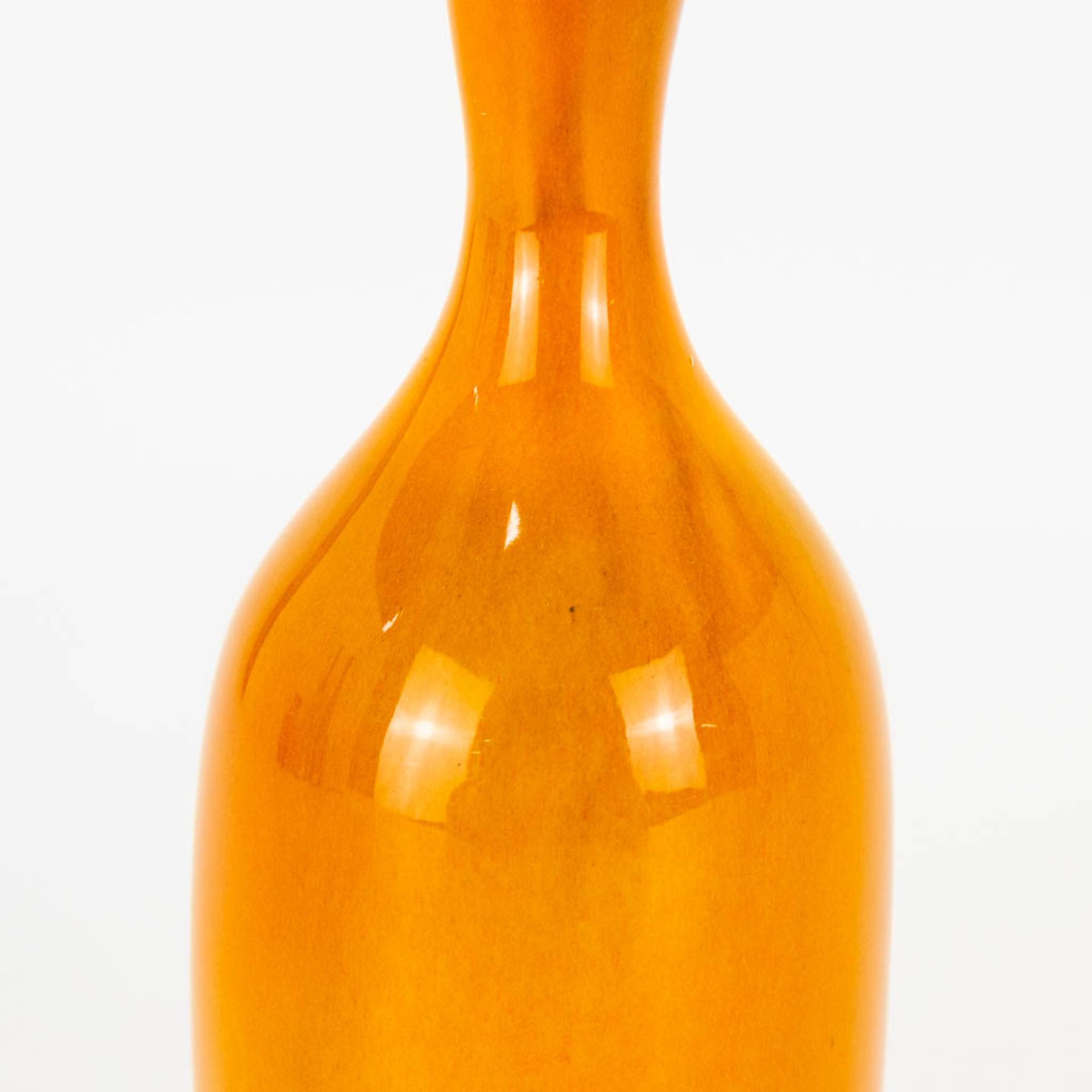 Jacques and Dani RUELLAND (XX-XXI) a soliflore vase with orange glaze. (15 x 6 cm) - Image 7 of 12