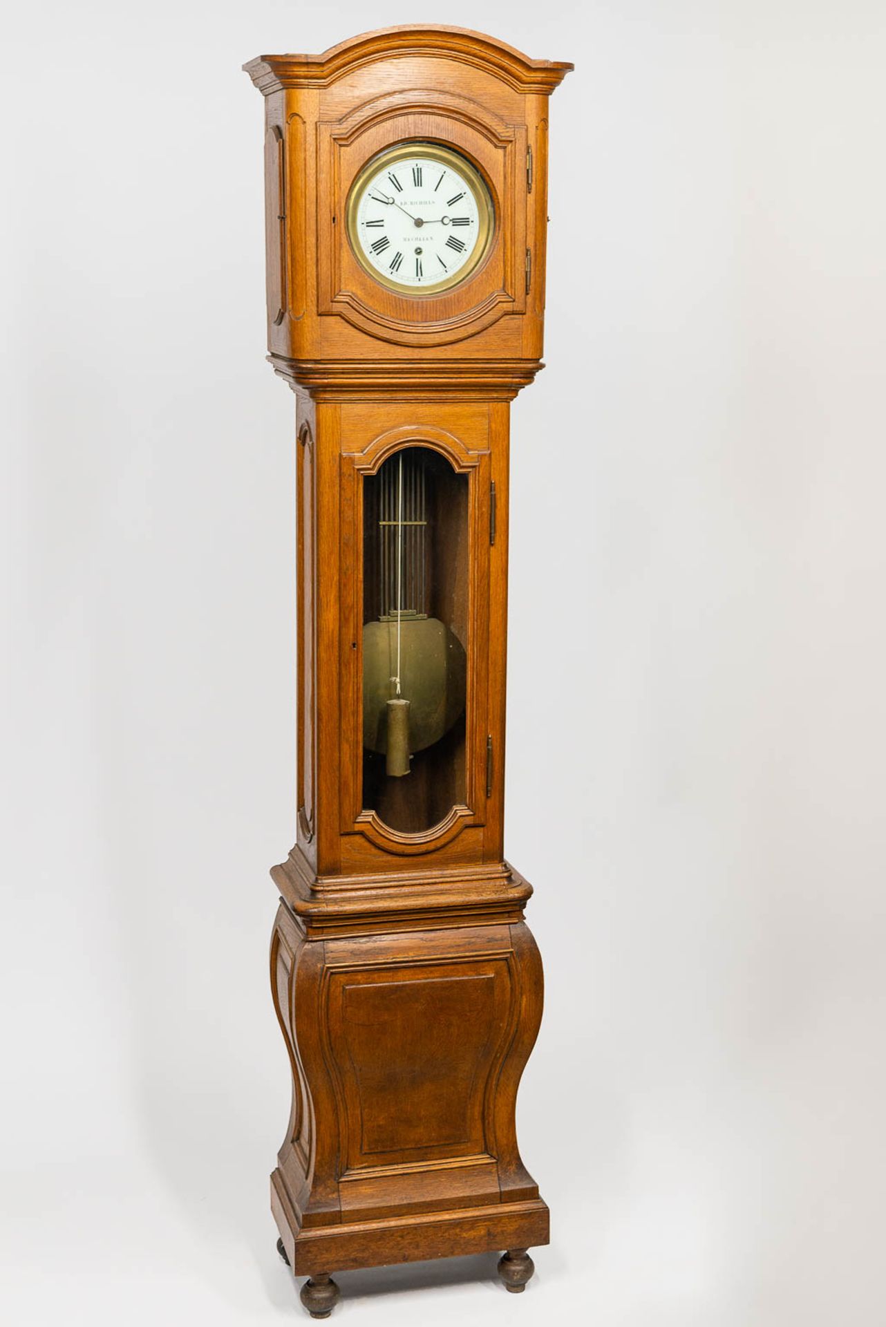A large standing clock with compensation pendulum, 19th century. Marked Ed. Michiels Mechelen. (53 x - Image 4 of 7
