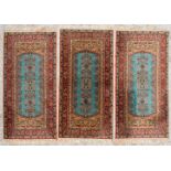 A set of 3 identical, Oriental carpets. (160 x 79 cm)