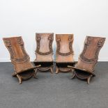 A collection of 4 African chairs: Chaises a Palabre (65 x 45 x 85 cm)