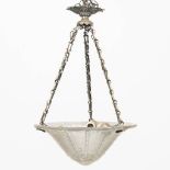 A chandelier made of glass in art deco style and marked Lorrain Nancy France. (60 x 32 cm)