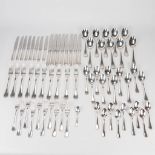 A collection of silver-plated cutlery made by Christofle, model Malmaison. 66 parts.