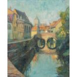 Charles Henri VERBRUGGHE (1877-1974) 'Predikherenbrug, Bruges' oil on panel. (38 x 47 cm)