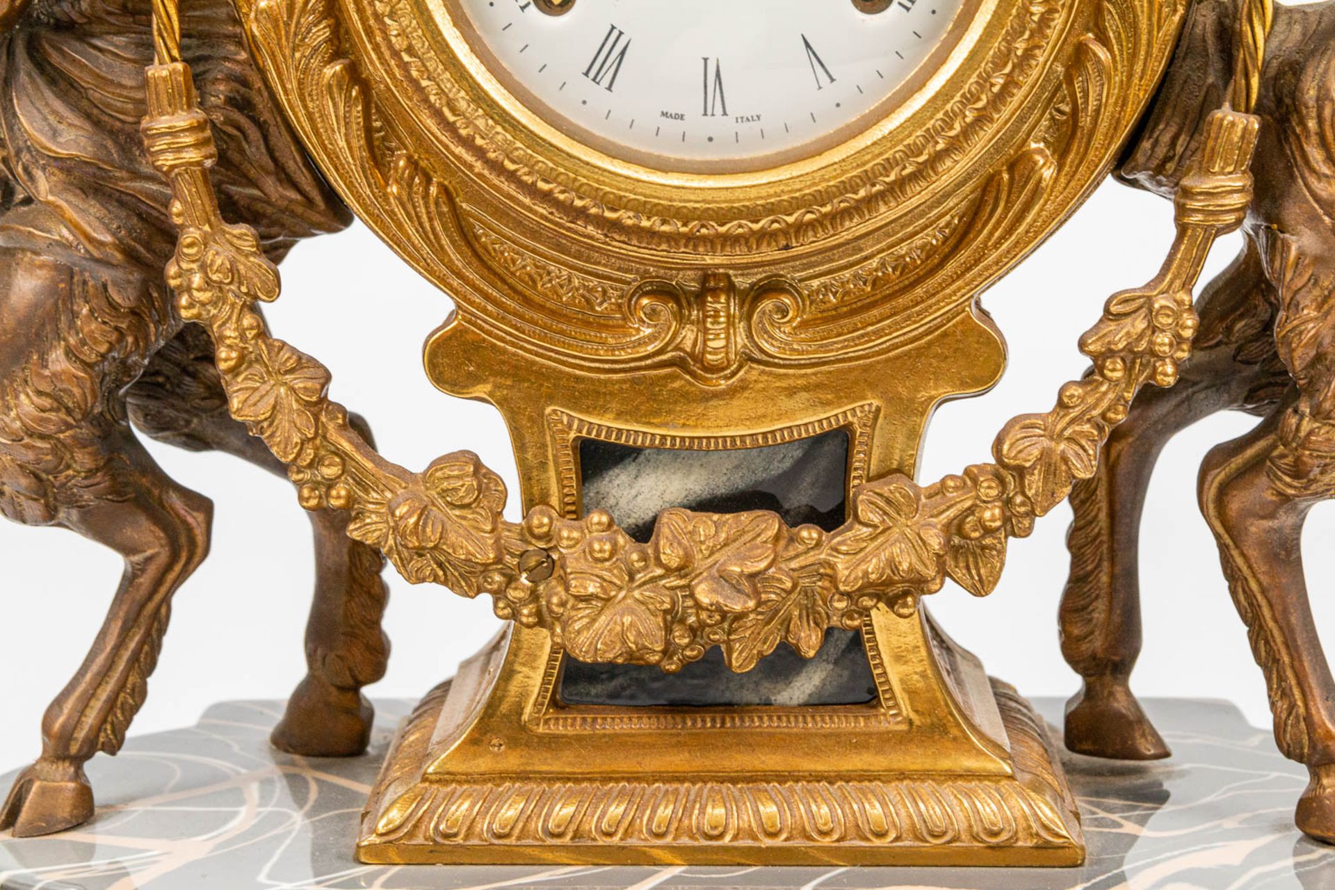 A 3 piece garniture clock in empire style and finished with black marble. The second half of the 20t - Image 25 of 26