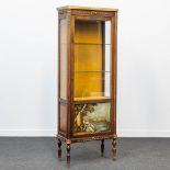 A display cabinet with hand-painted decor and mounted with bronze. The second half of the 20th centu